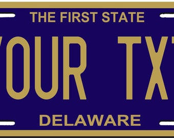 Delaware Custom Personalized License Plate Novelty Automobile Accessory Off Road Customized Durable Aluminum