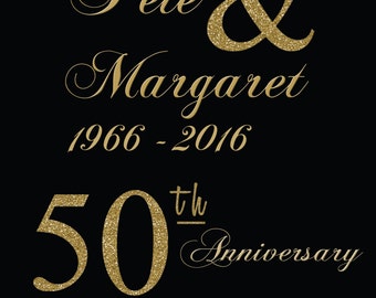 50th Anniversary Wine or Beer Bottle Labels Great for Engagement Bridal Shower Party