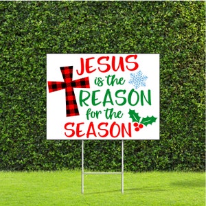 Jesus ist der Grund für die Saison Yard Schild, großes 18 &quot;x 22&quot; Schild, Metall H Pfahl ist inklusive