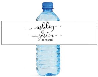 Forever Elegant fancy Wedding Water Bottle Labels Great for Engagement Bridal Shower Anniversary Party self stick