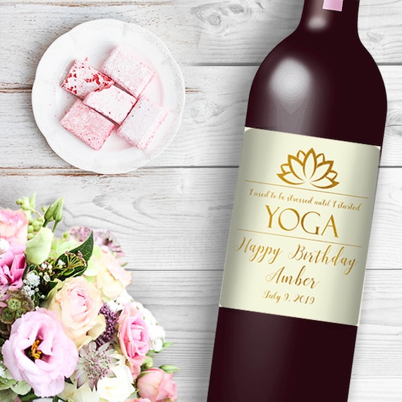 yoga wine bottle