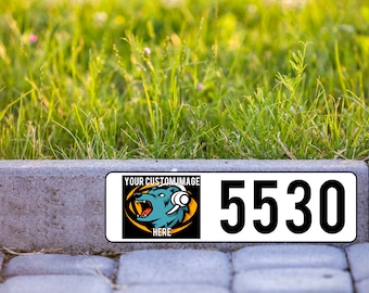 Custom image address Curb Number address Self Adhesive Very Durable Aluminum Backing 5"x18"