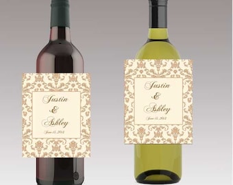 Baroque Wine or Beer Bottle Labels Great for Engagement Bridal Shower Party