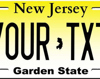 New Jersey  Custom Personalized License Plate Novelty Automobile Accessory Off Road Customized Durable Aluminum