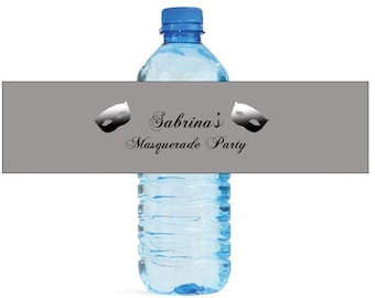 Masquerade Party Birthday special event Sweet 16 Quinceanera Water Bottle Labels Great for Special Engagement Bridal Shower Party