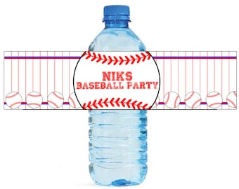 Baseball Party labels Great for kids Birthday party Water Bottle Labels Celebrations Tournaments World Series Little league softball team