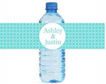 Retro Bubbles Wedding Water Bottle Labels Great for Engagement Bridal Shower Party