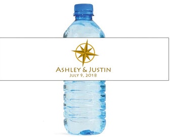 Wanderlust Travel theme Wedding Water Bottle Labels Great for Engagement Bridal Shower Party Peel & Stick Easy to use