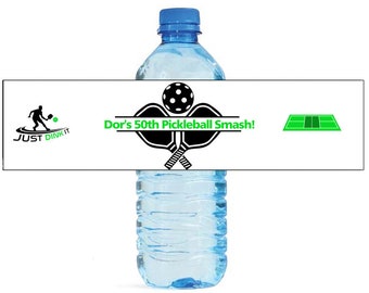 Pickleball Theme Party labels Great for Birthday party Water Bottle Labels court Celebrations Tournaments playoffs ball camp