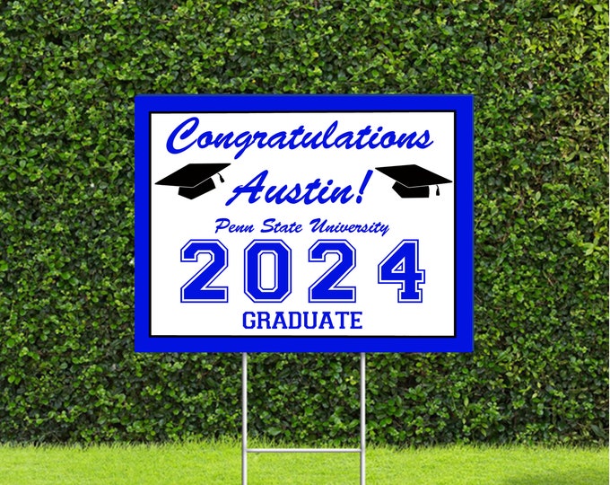 Featured listing image: Graduation Yard Signs, class of 2024 sign perfect for your graduate. 18"x22" Sign