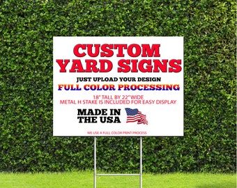 25 Custom made Corrugated Plastic Yard Signs with Metal H Stake Great for Real Estate Open House Restaurant Business Promotion Stores