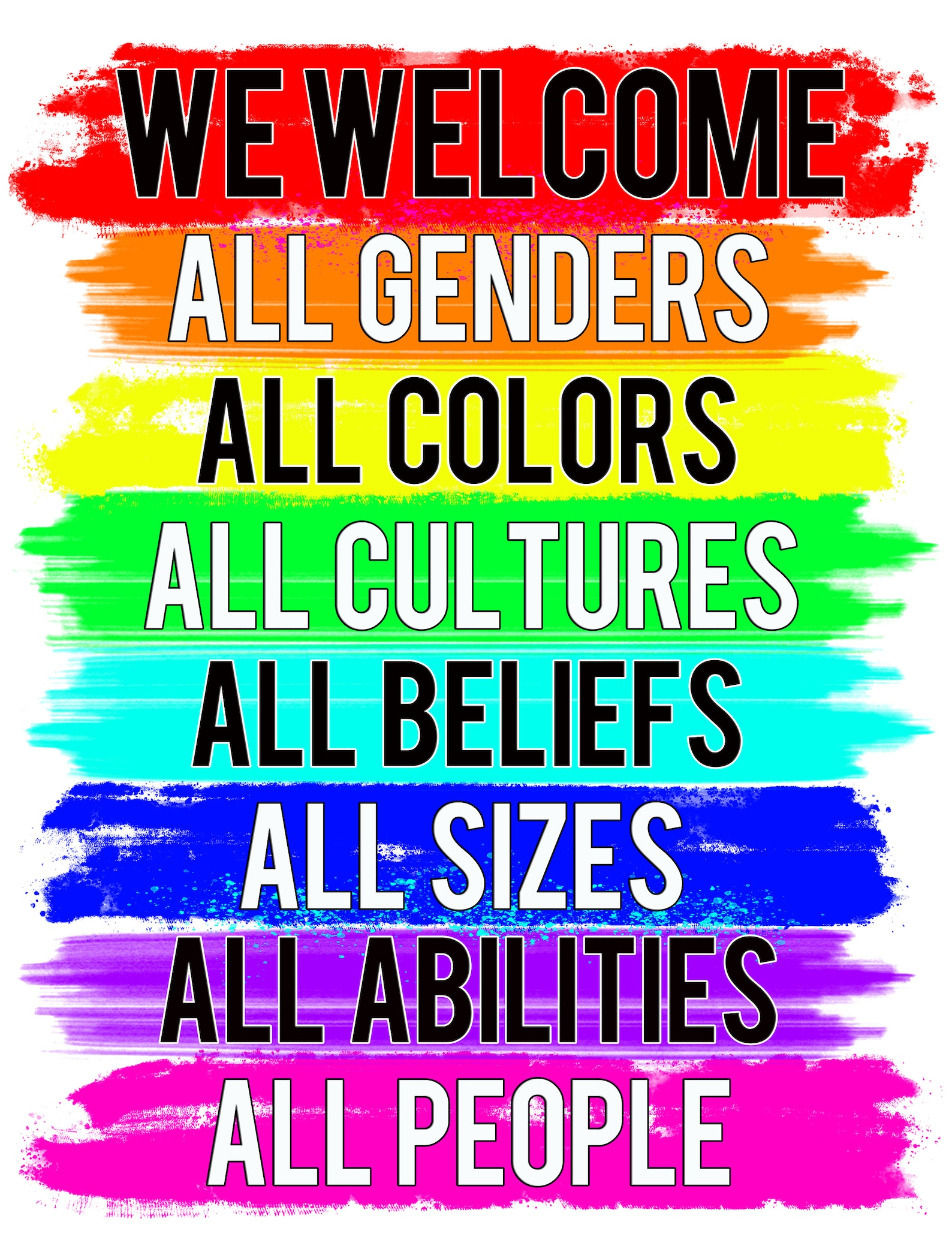 We Welcome Yard Sign Equality, Human Rights, 18x24 Sign With Metal H ...