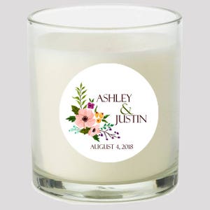 Blume 2&quot; zugunsten Etiketten ideal für die Personalisierung Ihrer Veranstaltungen Hochzeit Braut Dusche Kerzen Kuchendeckel Weckglas Decals Aufkleber