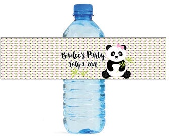 Panda Party Kids Birthday party Water Bottle Labels great for all typoes of Celebrations baby shower get together housewarming