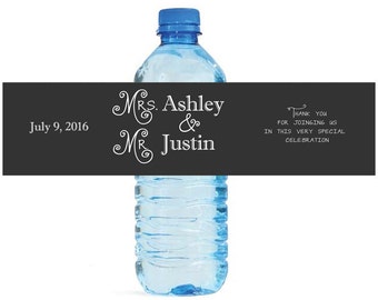 New Fashioned Wedding Water bottle labels also great for Anniversary engagement party rehearsal dinners, special events