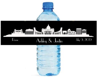 Rome Destination Wedding Water Bottle Labels Great for Engagement Bridal Shower Birthday Party anniversaries family reunion travel
