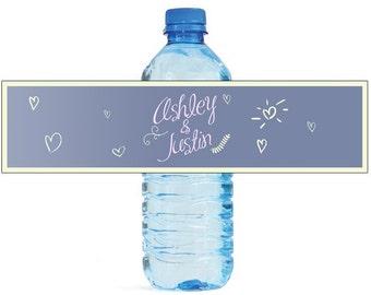 Whimsical Wedding Water Bottle Labels Great for Engagement Bridal Shower Party Birthday party or any other special occasion peel & stick