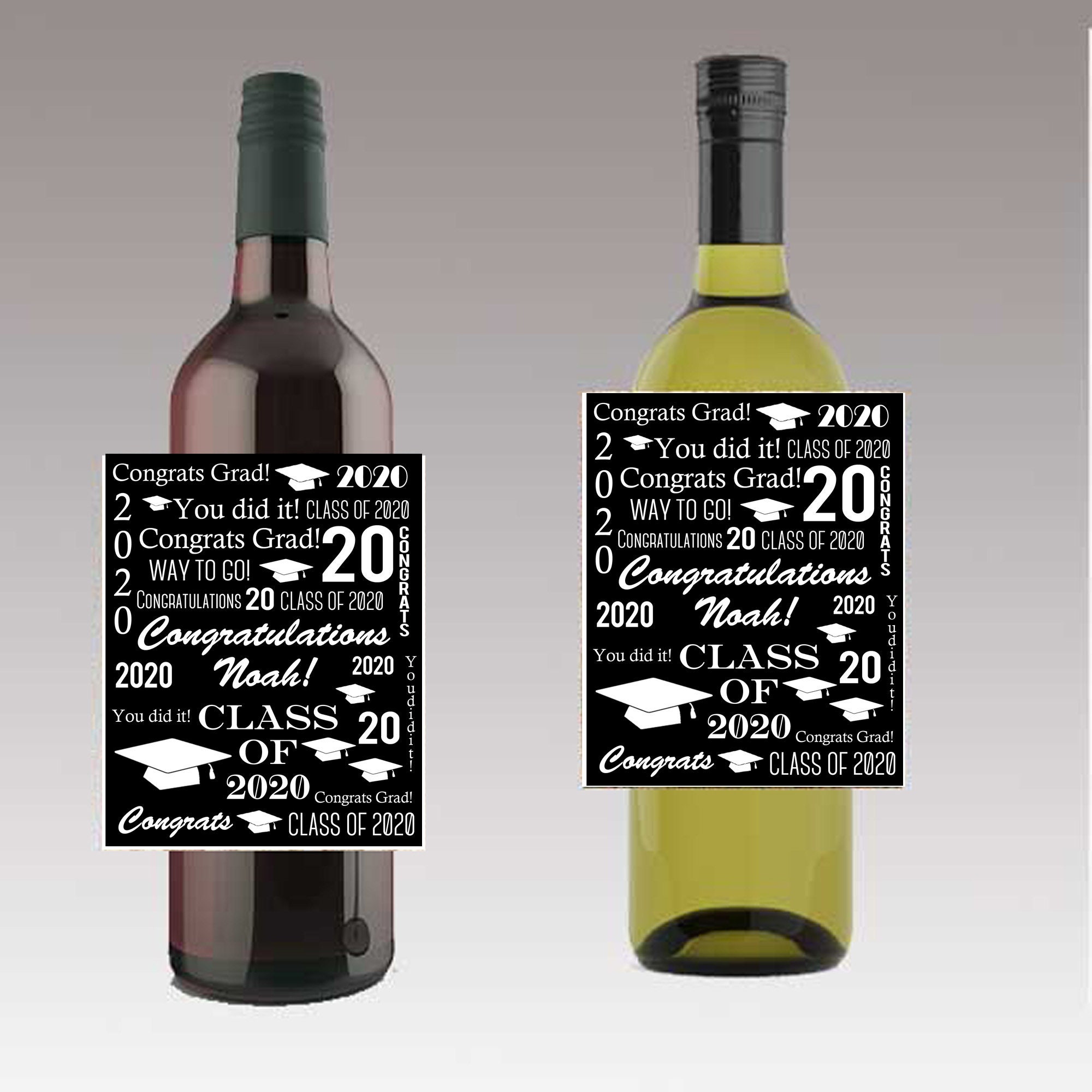 Congrats Grad Beer or Wine Bottle Labels Great for Graduation Party