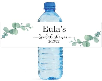 Eucalyptus Bridal Shower Greenery Wedding Water Bottle Labels Great for Engagement Bridal Shower Birthday Party Sweet 16 Spring Party