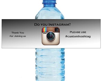 Do You Instagram Hashtag Water Bottle Labels Great for Weddings Parties Events Engagement Bridal Shower Party Self stick, easy to use