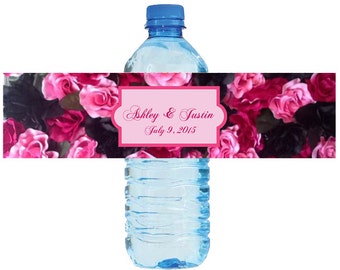 Floral Label Water Bottle Labels Great for Engagement Bridal Shower Wedding Anniversary Birthday Party