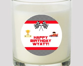 Race Car 2" Favor labels Great for personalizing Baby Shower Birthday Party Kids Party Great on cupcake toppers Mason Jars Bubbles