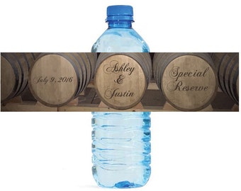 Wine Barrel Whiskey Barrel Vineyard Distellery Wedding Water Bottle Labels Great for Engagement Bridal Shower Party easy to apply and use