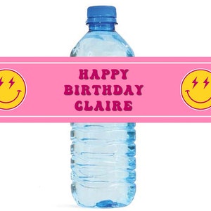 Preppy Birthday Party Water Bottle Labels Great for Parties, Events, and special Occasions easy to apply and use.