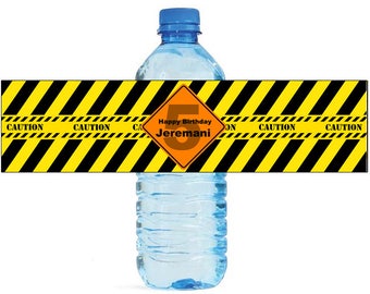 Construction Theme Water Bottle Labels Celebrations Birthday Party, Kids party, construction party