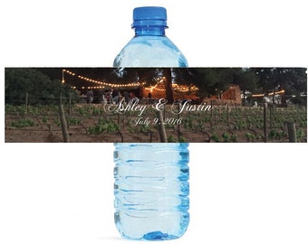 Wedding at the Vineyard Water Bottle Labels Great for Engagement Bridal Shower Party easy to apply and use Dinner Party