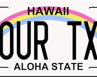 Hawaii Custom Personalized License Plate Novelty Automobile Accessory Off Road Customized Durable Aluminum