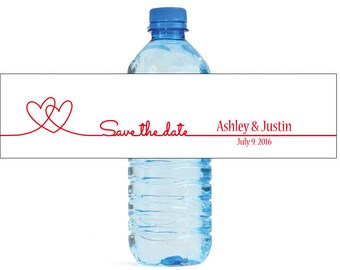 Save the date Wedding Water Bottle Labels Great for Engagement Bridal Shower Anniversary Party self stick