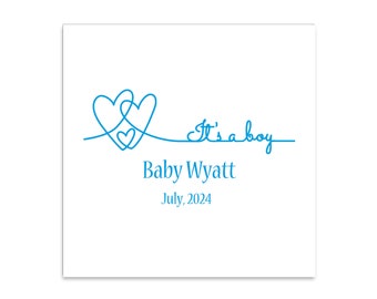 Its a Boy Themed 3 ply Premium Custom Cocktail Napkins Measure 5"x5" Customize Names & Date or any other message