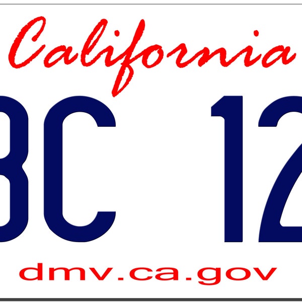 California Custom Personalized License Plate Novelty Automobile Accessory Off Road Customized Durable Aluminum