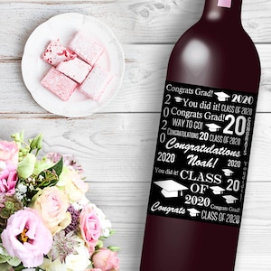 Gratulation Grad Bier oder Wein Flaschen Etiketten Toll für Abschluss party Absolventen Feier Feier mit Stil