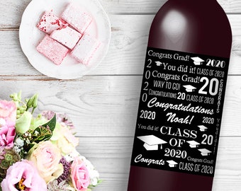 Congrats Grad Beer or Wine Bottle Labels Great for Graduation Party Graduate celebration Celebrate with Style