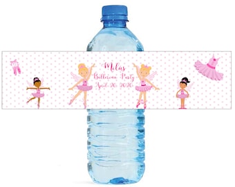 Ballerina Party Theme Water Bottle Labels Great for Birthday Celebrations Kids Party School party Ballet