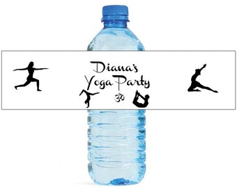 Yoga party Theme Water Bottle Labels Great for Engagement party Bridal Shower, birthday party. bachelorette party easy to use self stick