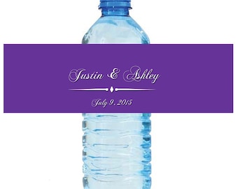 Purple Opulence Wedding Anniversary Water Bottle Labels Great for Engagement Bridal Shower Birthday Anniversary Birthday Party