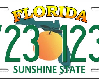 Florida Custom Personalized License Plate Novelty Automobile Accessory Off Road Customized Durable Aluminum