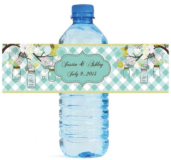 Etiqueta personalizada con datos para decorar botellas de agua