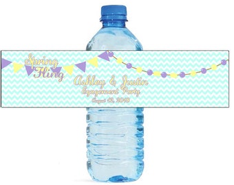 Spring Fling Custom Water Bottle Labels Great for Weddings, Anniversay Birthdays, get togethers, tournaments, Engagement Bridal Shower Party