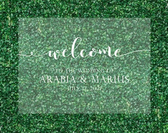 Welcome To The Wedding Of Sign Great for wedding receptions, venue, Bridal Shower Made of Durable Acrylic in a Large 16x22
