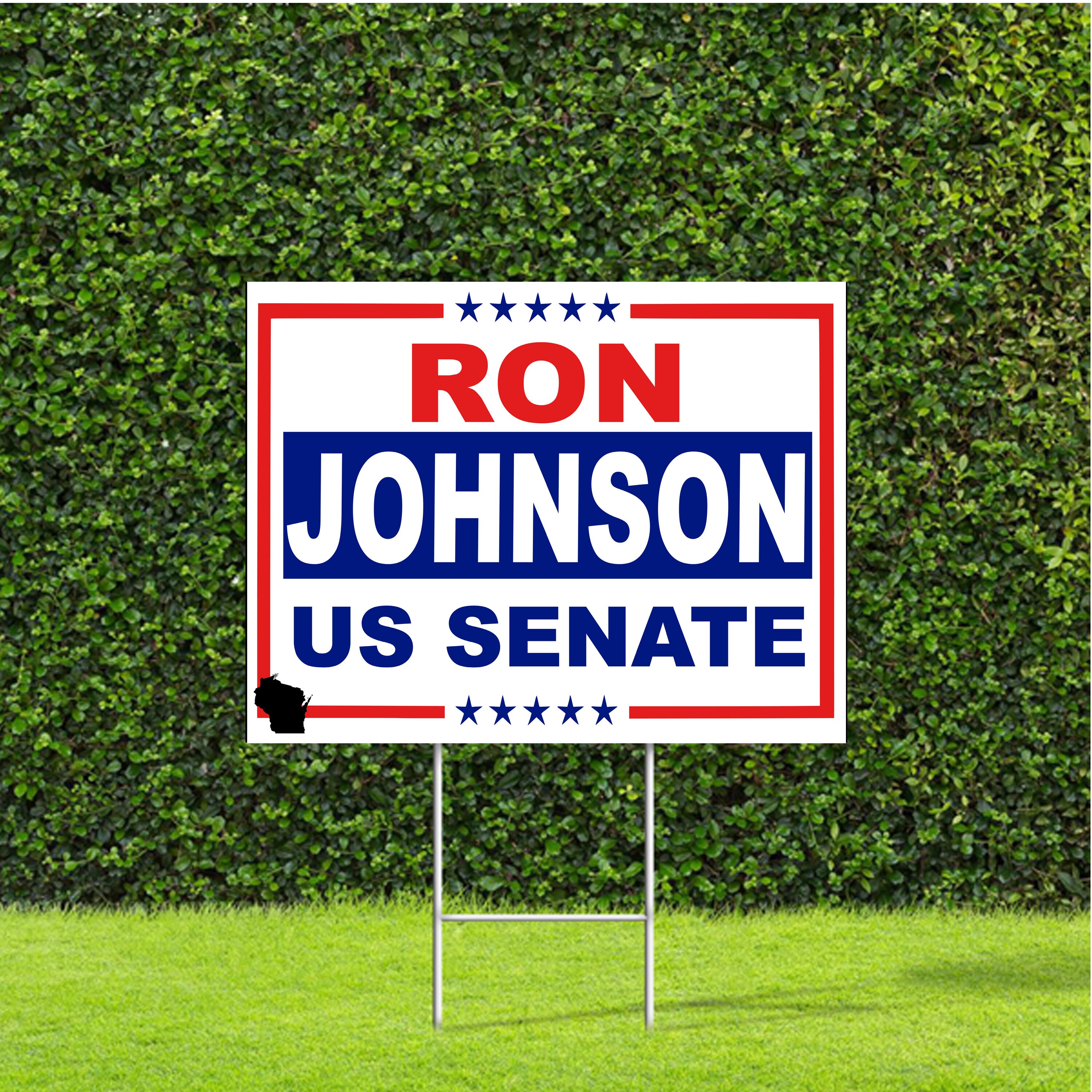 Ron Johnson Wisconsin 2022 US Senate Race Red White & Blue Yard Sign