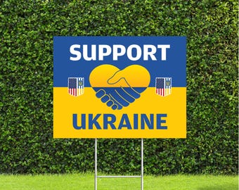 Support Ukraine Blue & Yellow Solid Colors on Coroplast Yard Sign Great to display your support
