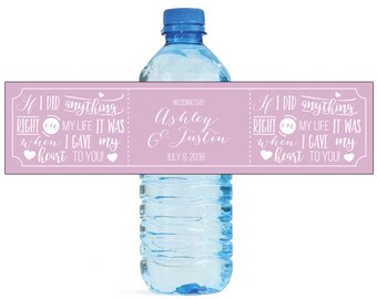 Gave You My Heart Wedding Water Bottle Labels Great for Engagement Bridal Shower party label