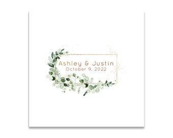 Ivy and Sage Themed 3 ply Premium Custom Cocktail Napkins Measure 5"x5" Customize Names & Date or any other message