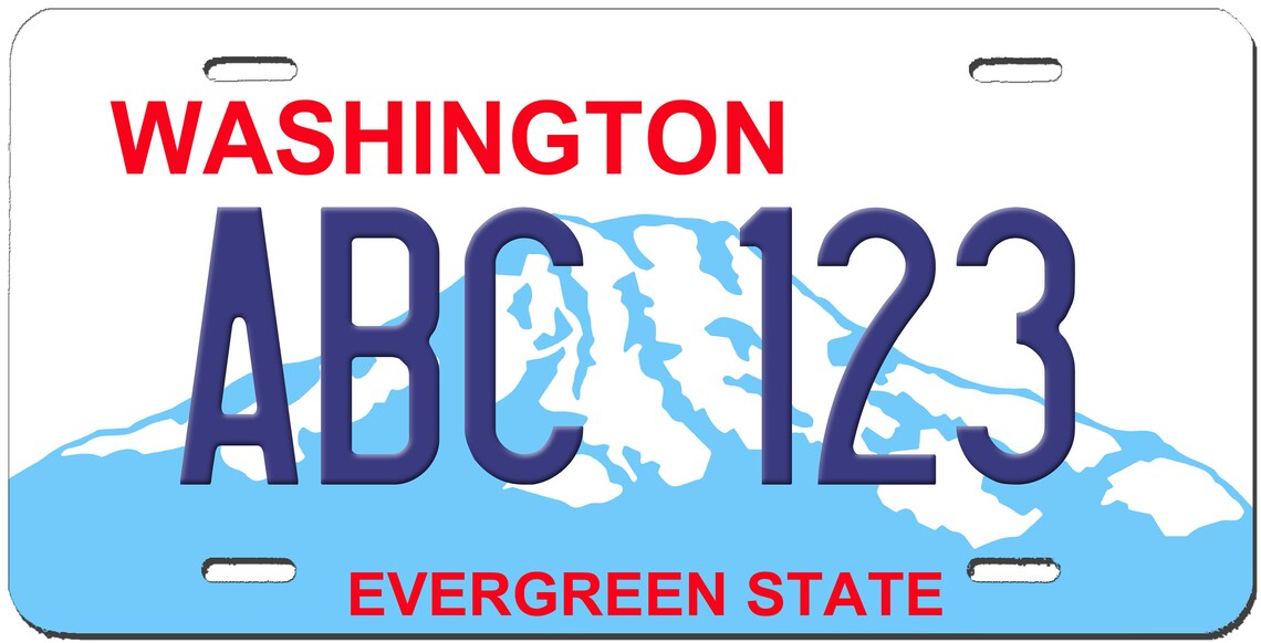 Washington Custom Personalized License Plate Novelty Etsy