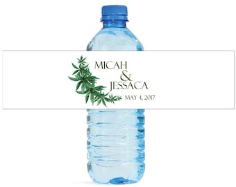 Cannabis Flower Wedding Water Bottle Labels Great for Bachelorette Engagement Bridal Shower Birthday Party Celebration