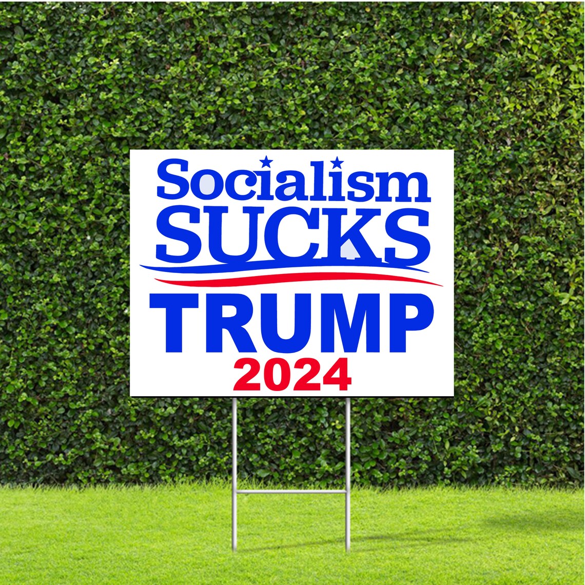Socialism Sucks Trump 2024 Red White & Blue Yard Sign With Etsy